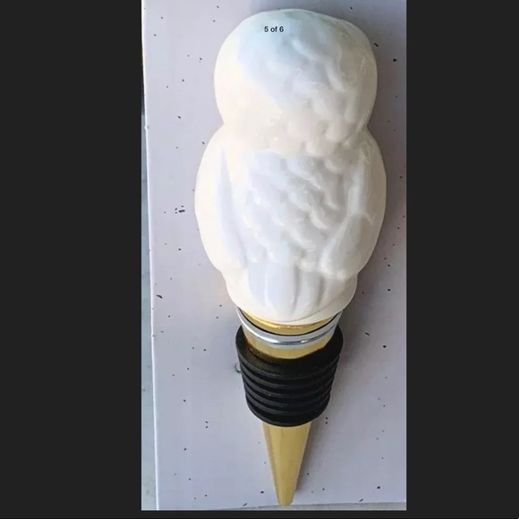 CIROA LETS GIVE THANKS BOTTLE STOPPER OWL CERAMIC - Picture 5 of 6